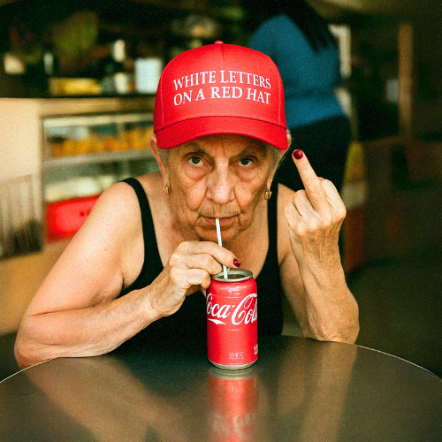 Hold For Plain | White Letters on a Red Hat - Hold for Plain